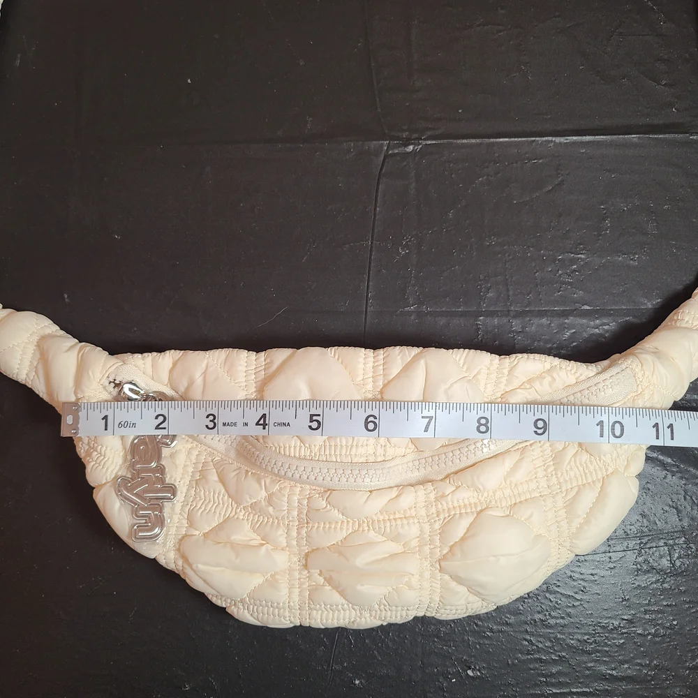 Carlyn Quilted Cream Crossbody Bag - Picture 9 of 10